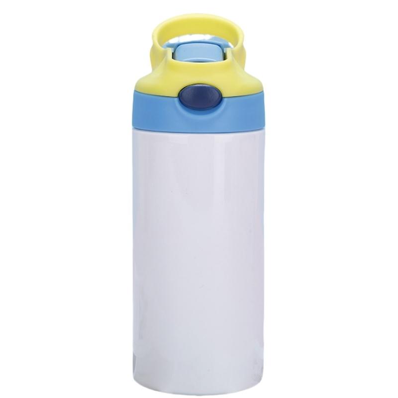 Outdoor Simple Solid Color Stainless Steel Vacuum Thermos Cup with Straw with Handle Children's Water Cup Portable Sports Cup