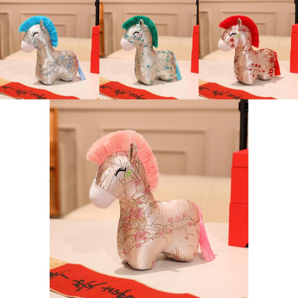 Pony Year Zodiac Plush Toy With Soft Short Pile For Chinese New Year Decoration