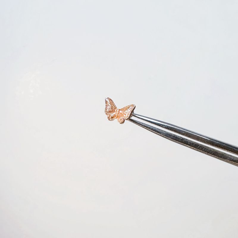 

22 Ding Mu Crown Water Drop Titanium Steel Ear Studs Champagne Butterfly Earrings Fireworks Cut Zircon Earrings Earrings 3# champagne butterfly stud earrings