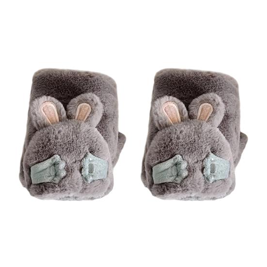 Women Winter Plush Gloves Thickened Warm Fuzzy Rabbit Mittens Girls Convertible Winter Fingerless Mittens