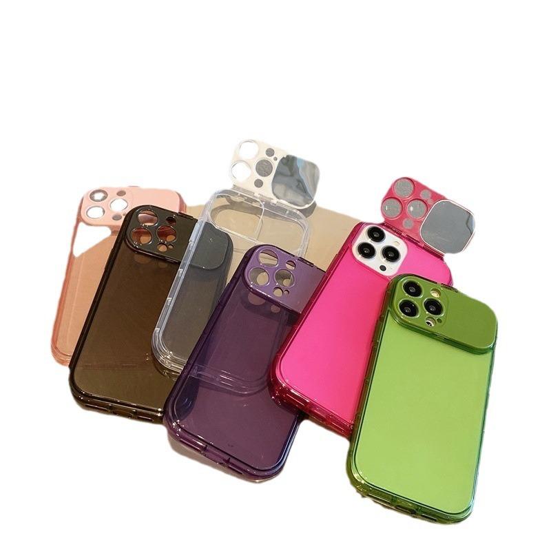 Simple ins transparent makeup mirror is suitable for Apple 14ProMax mobile phone case 15plu soft case 13 Europe, America and 12 new models