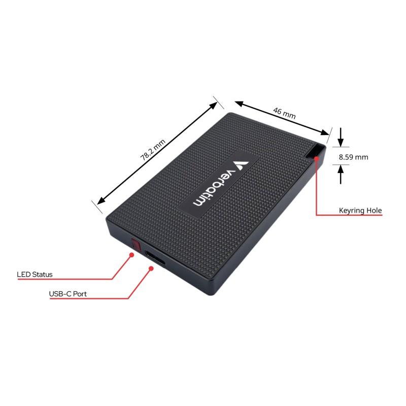 Verbatim Metal Mini External Solid State Drive 512GB Gray