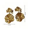 Gold Plated Large Flower Drop Earrings: European & American Light Luxury Style