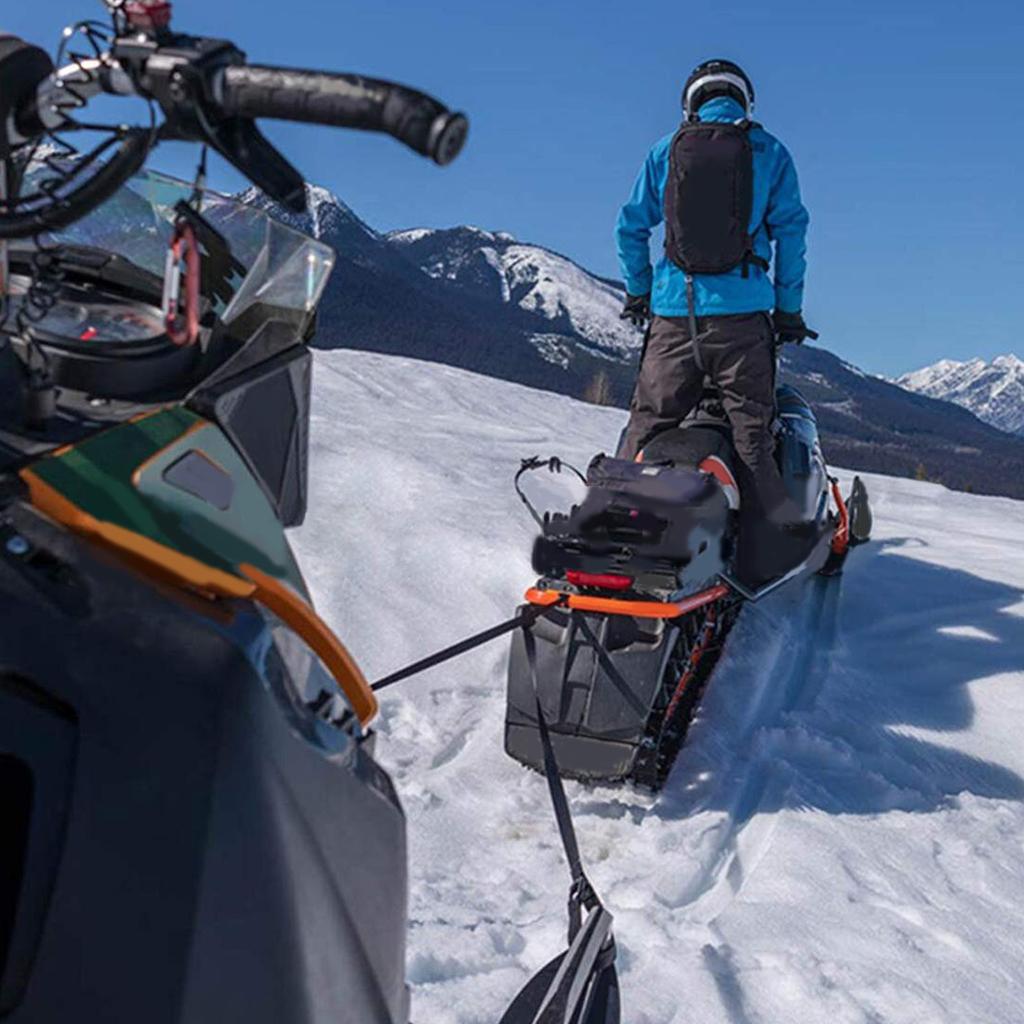 Snowmobile Motorcycle Car Vehicle Boat-Tow Rope Strap with Hooks Emergency Heavy Duty Hauling Pulling Line Road Recovery