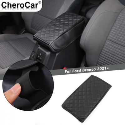 Carbon Fiber Leather Central Armrest Box Mats Pad Soft Cover For + Bronco