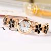 Blumen-Armbanduhr für Damen und Mädchen, kleiner, zarter Schmuck
