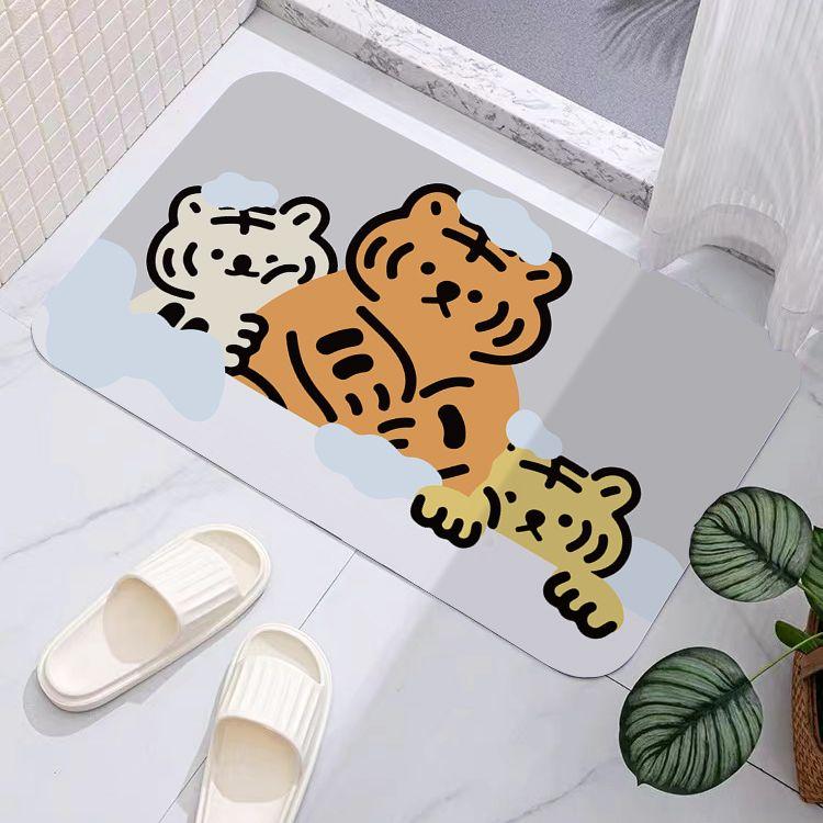 Kieselgur Badezimmerbodenmatte Toilette rutschfest niedlich Cartoon Toilettentür Haushaltsmatte wasserabsorbierend schnelltrocknend Fußmatte