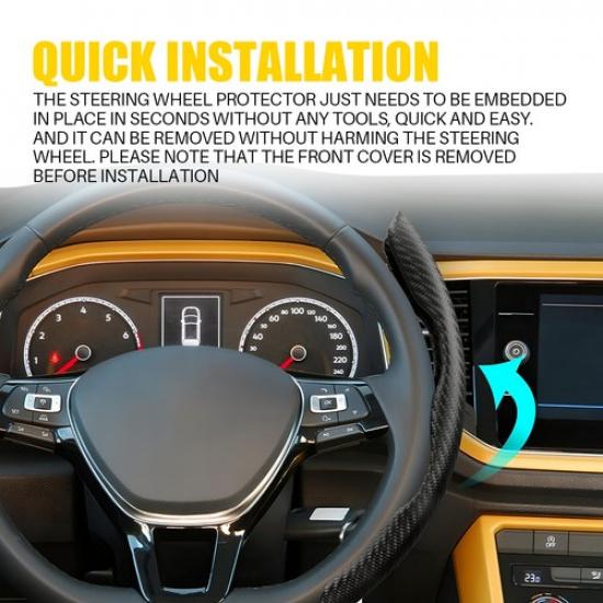 For Mercedes Benz 2x Carbon Steering Fiber Wheel Booster Cover Non slip BLACK