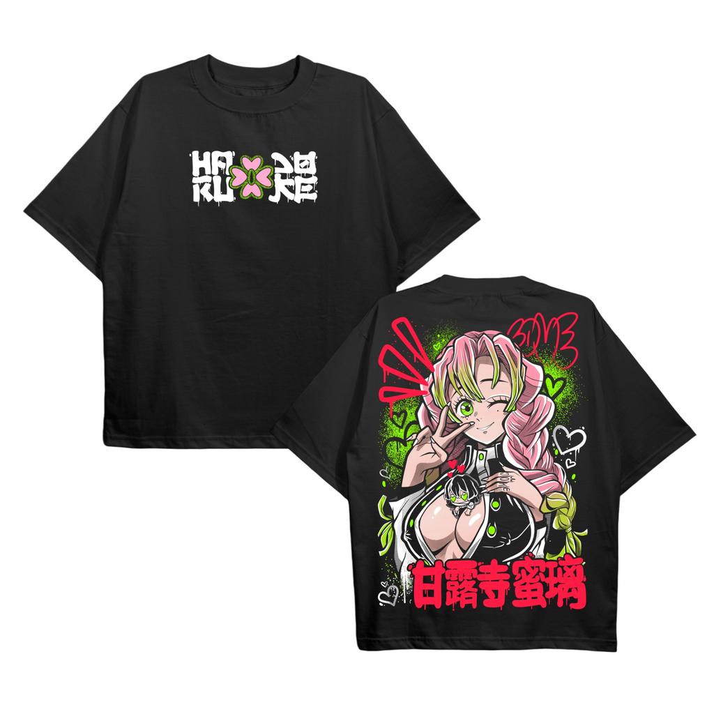 Demon Slayer Mitsuri Kanroji Graphic Unisex TShirt Oversized 100 Cotton Unisex ONeck Short Popular Streetwear Sleeve Y2k Tee