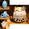 Cuddly Bubble Tea Boba Cup Squishmallow Plush Toy Bear Shark Cat