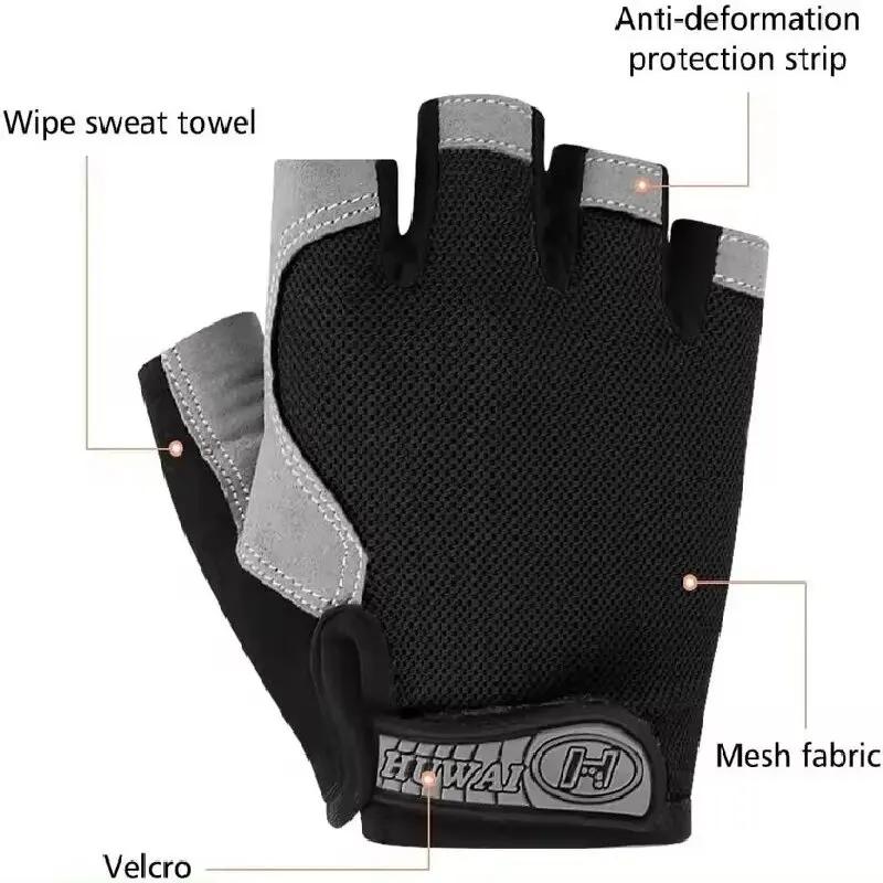 Atmungsaktive Anti-Rutsch-Halbfingerhandschuhe für den Sommer, Unisex Professionelles Fitnessgerät, Angel-, Radsport- und Outdoor-Sportarten Unverzichtbare fingerlose Handschuhe