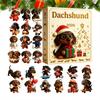 2026 Dachshund Christmas Advent Calendar – 24-Day Countdown with 24PCS 2D Acrylic Dog Ornaments, Holiday Gift