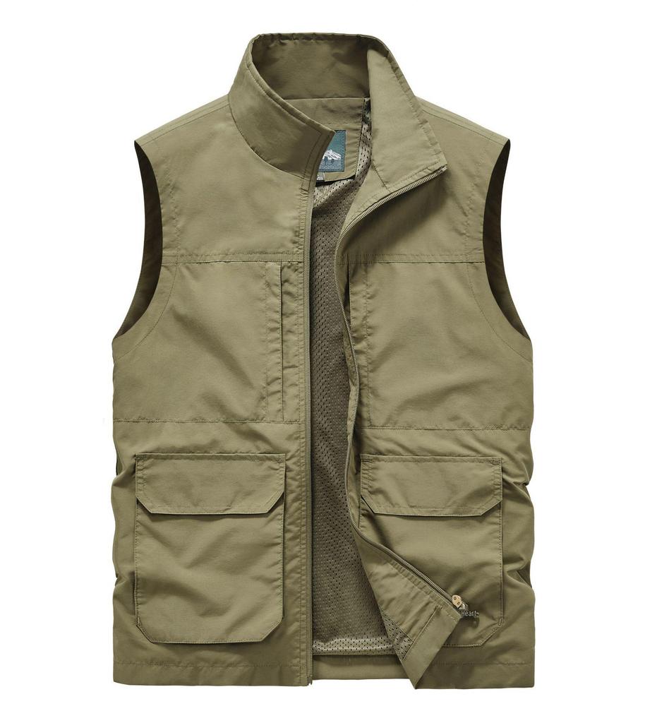 Men's Plus Size 2026 Summer Outdoor Thin Mesh Vest with Multi-Pockets