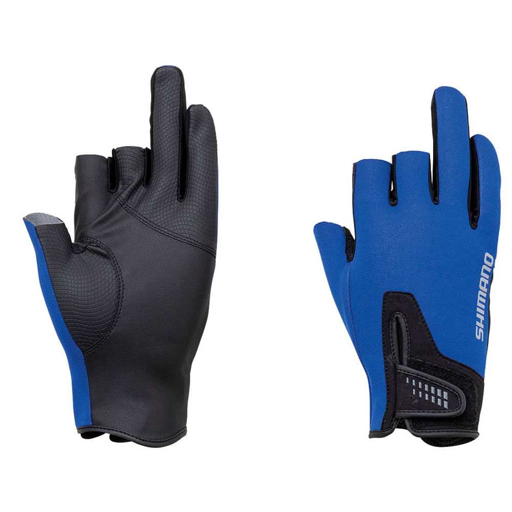 Shimano Pearl Fit Gloves, 3-Piece Cut, Blue, Medium, GL-091Q