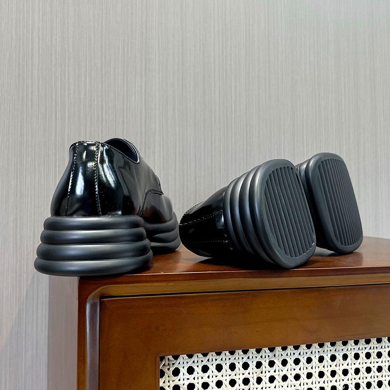 Small Leather Shoes Men'S Niche Design Sense Spring New Japanese Square Head Big Head Thick Sole Loafer Single Shoes 36763-T