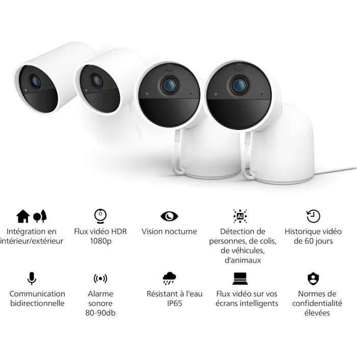 Wired Camera with Desk Stand - Philips Hue - Secure - HD 1080P - Indoor or Outdoor - White
