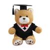 Graduation Doctor Bear Plush Toy with Hat & Red Bow Tie - Customizable Logo Option