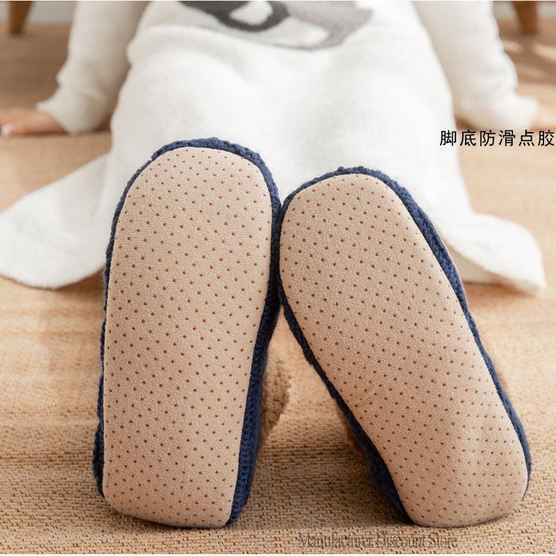 New Thermal Fluffy Non-Slip Slipper Socks Winter Warm Men Women Short Cotton Thickened Fleece Home Sleeping Fuzzy Socks
