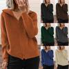 Women S Loose Fit Long Sleeve Turn Down Collar Zip Up Knit Cardigan Sweater Fall Casual