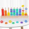 Wooden Color Sorting Stacking Toys, Montessori Toys Rainbow Rings Game, Wooden Sorting & Stacking Toys For Toddlers