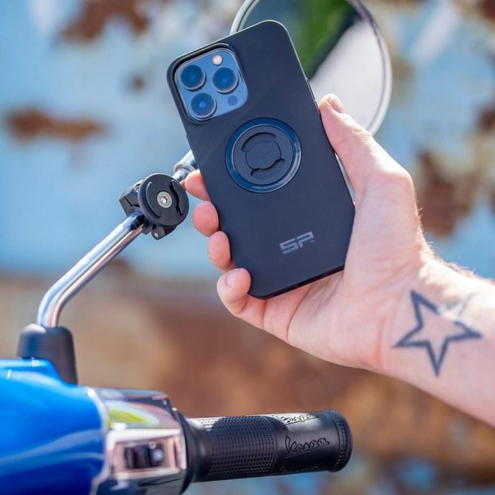 SP CONNECT Mirror Mount SPC+ | Motorcycle Mirror Smartphone Mount | 53136 Black/White
