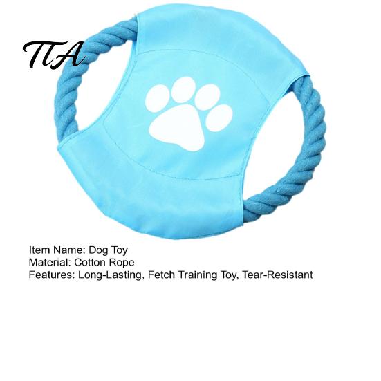 Daily Exercise Pet Toy Fabric Dog Flying Disc, Cotton Rope Interactive Tug of War Tough Fetch for Small Medium And Large Breeds, Outdoor Training Play