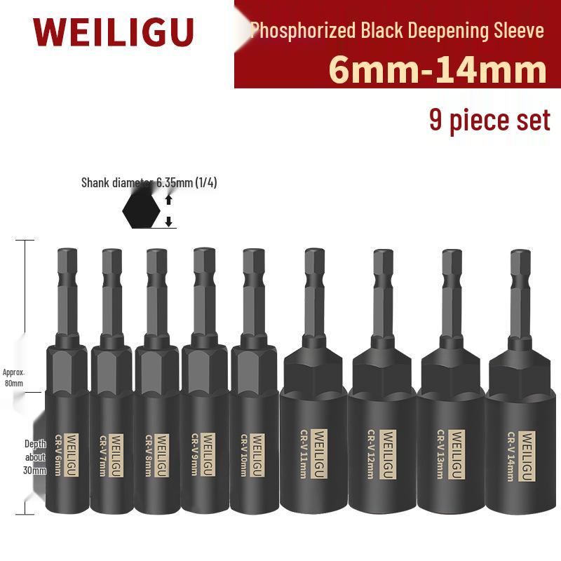 Black Phosphate Hex Socket Head Drill Bit Set 6-17mm