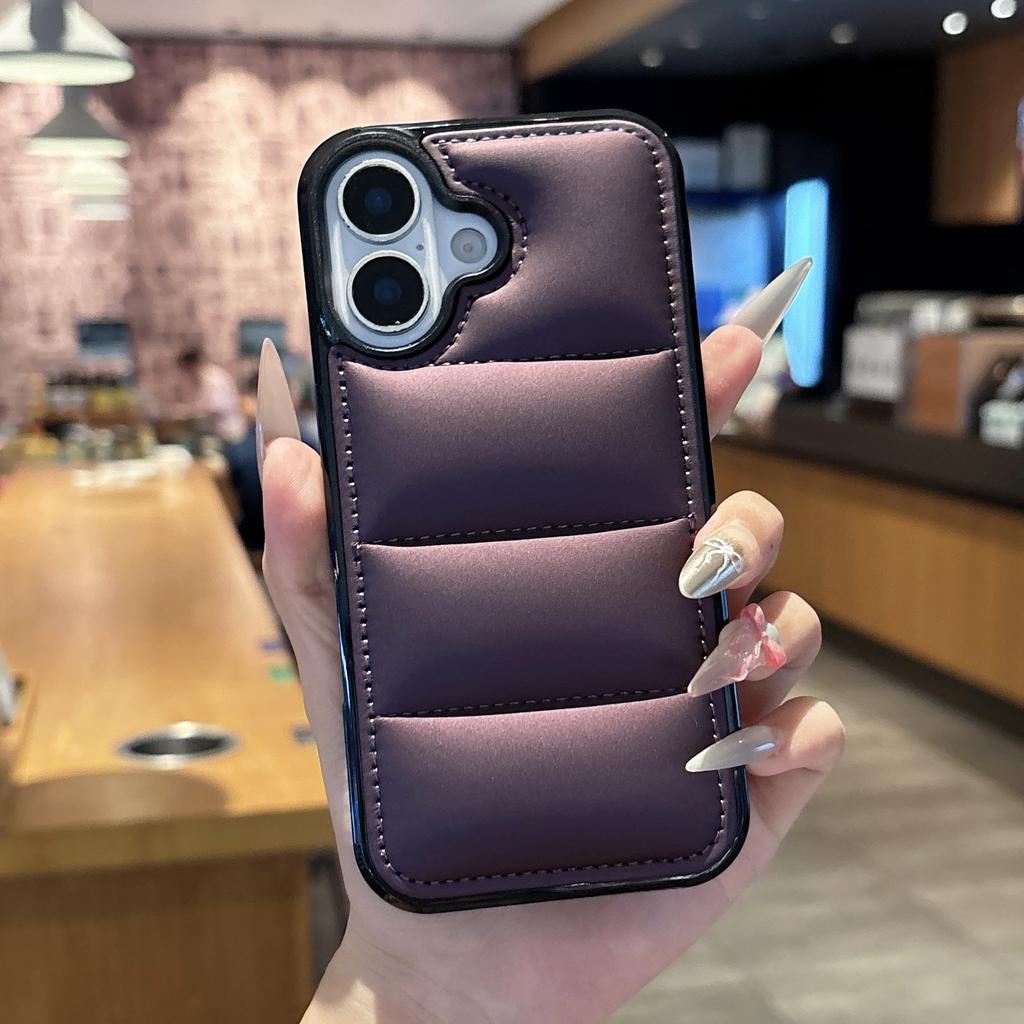 Winter Down Jacket The Buffer Phone Case For iPhone 17 Air 16 15 14 Plus 13 11 12 Pro Max Soft Fabric Shockproof Bumper Fundas