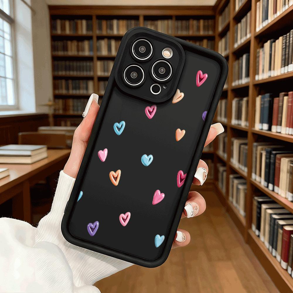 Colorful Heart Pattern Luxury Anti-Slip TPU Phone Case For Xiaomi Redmi Note 15 14 13 12 11 10 9 Pro Full Protective Cover