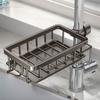 Over Faucet Sink Caddy Organizer Aluminum Dish Sponge Holder Detachable Multifunction Organizer Rack Work with Round Water Pipe