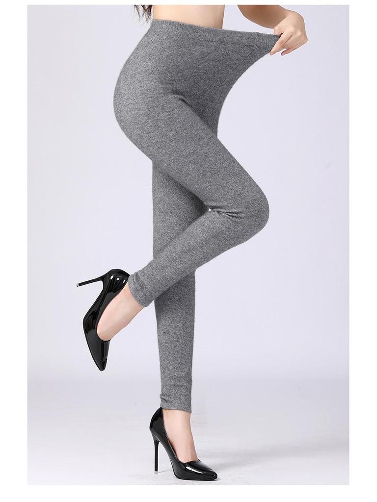 Women's High-Waist Slim Fit Cashmere Leggings - Warm and Trendy for Autumn/Winter 2021