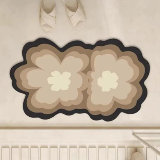 Flower special-shaped toilet bathroom entrance door suction pad foot pad  diatom mud non-slip pad washing table love