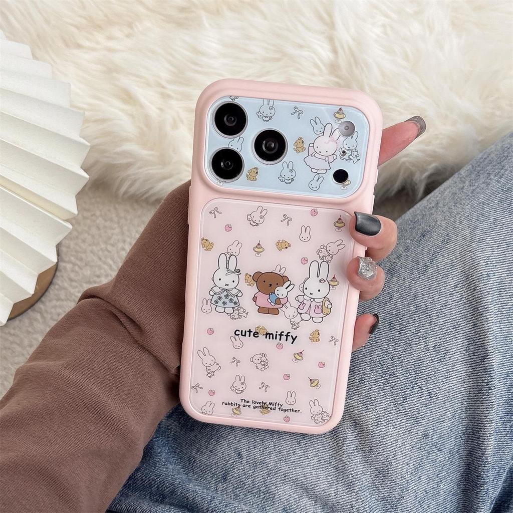 Cartoon Bear & Rabbit iPhone 15/17/16 Pro Max Anti-Drop Case