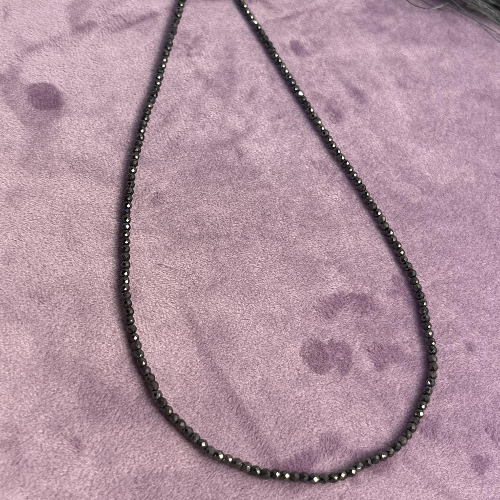 5String, Faceted Small Beads 2mm, 3mm, Handmade Black Iridescent Plated Glass Beads, for DIY Necklace, Bracelet, Accessories, Jewelry Making 38cm