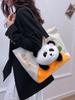 Panda Canvas Tote Bag Large Capacity Street Style For Daily Commute
