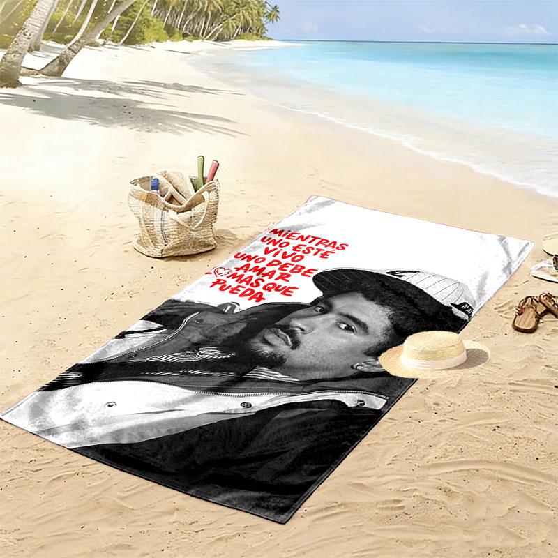 Bad Bunny King Print Beach Towel, Large Soft Quick Dry Towel for Beach Camping Swimming
