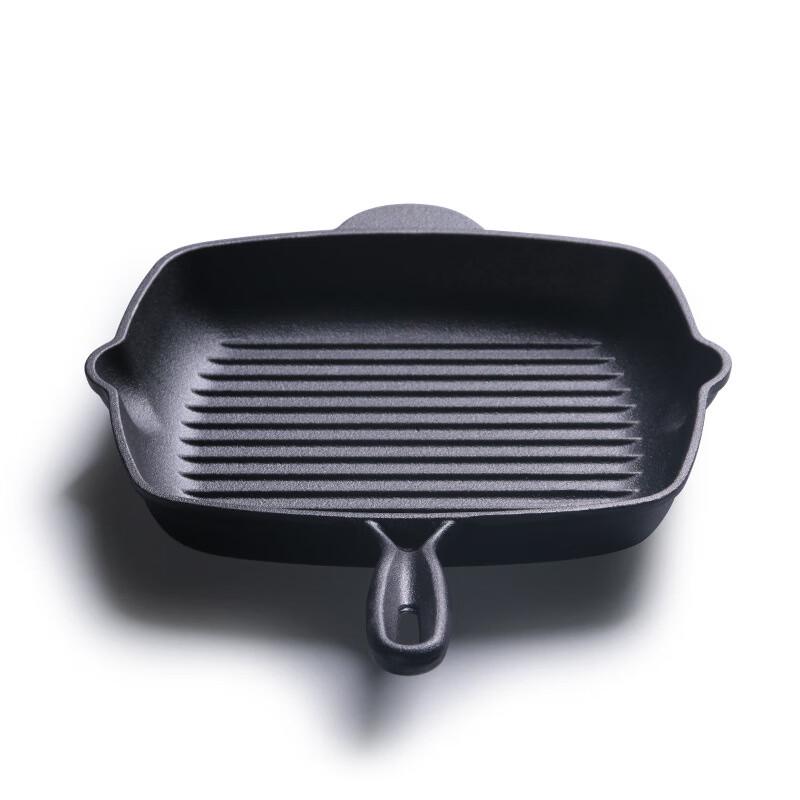 ZISIZ Cast Iron Striped Steak Frying Pan
