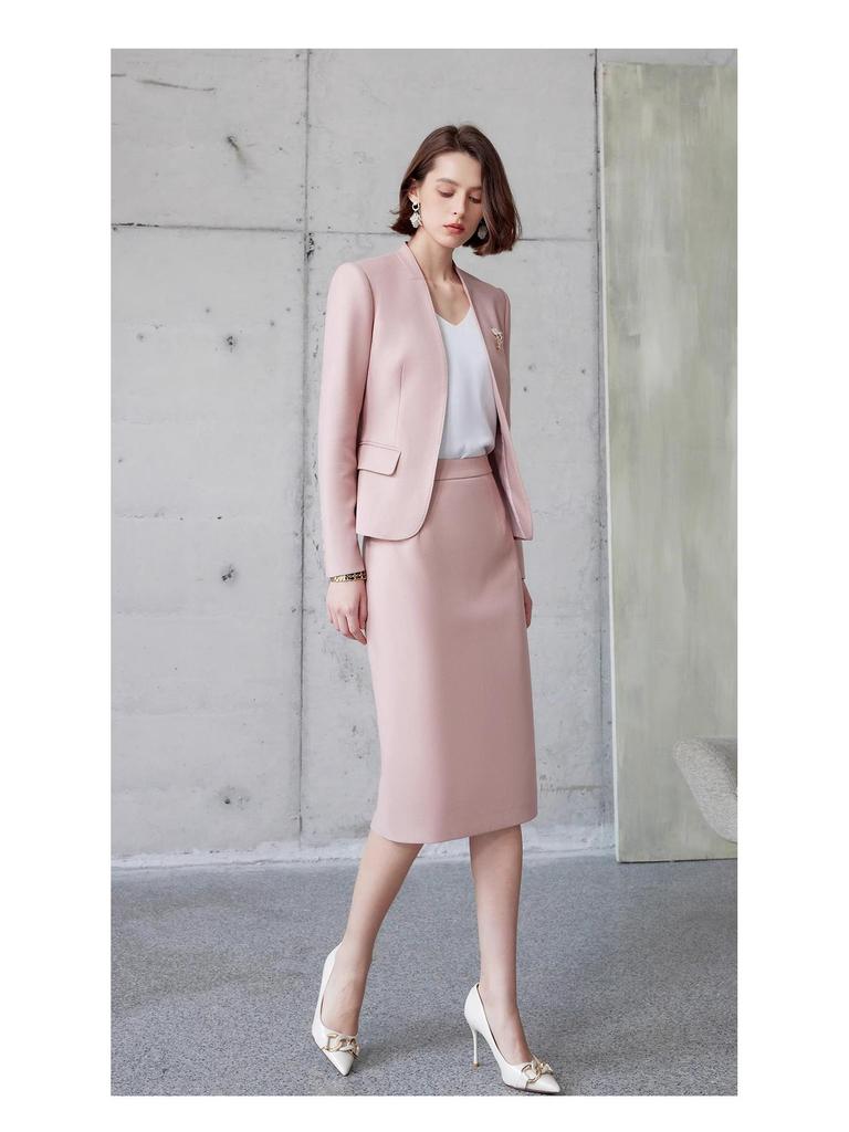 AD Unique Exquisite Autumn 2024 Formal Suit Dress with Collarless Blazer