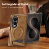 Luxury Business Magnetic Kickstand Leather Phone Case for Samsung Z Fold 8 Wide Ultra/ Flip 8 7FE 6 5 4 3 Shockproof For Magsafe Skin Feel Slim