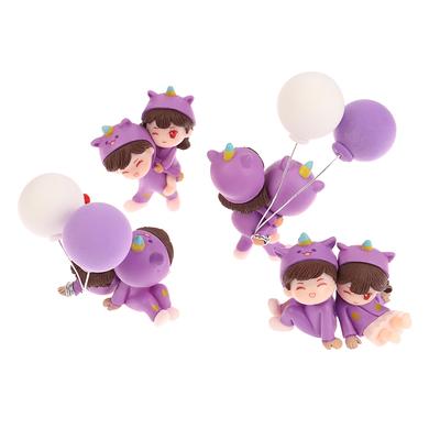 1Pair Cute Creative Cartoon Purple Pajamas Couple Car Decoration Ornaments Auto Center Console Car Interior Accessories