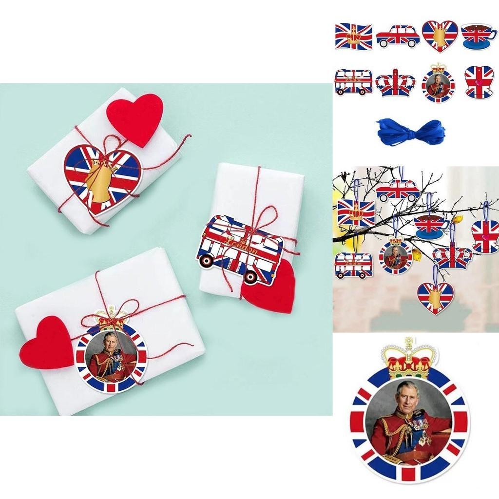 British Monarch Themed Party Supplies Colorful Paper Cutouts With Ribbon