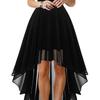 Women's Sleeveless Lace High Low Dress Crew Neck Cocktail Dress Formal Wedding Guest Swing Dress for Evening Party Prom