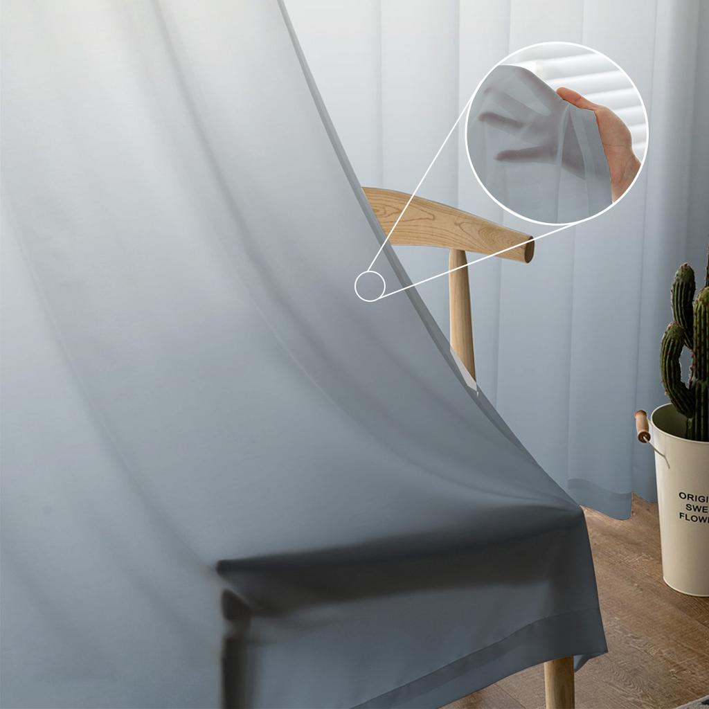 Brązowo-szare gradientowe prześwitujące zasłony do dekoracji salonu, zasłony okienne do kuchni, tiulowe woalowe organzowe zasłony