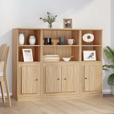 Vidaxl Tall Cabinets, 3 Pcs., Sonoma Oak, Wood-Based Material