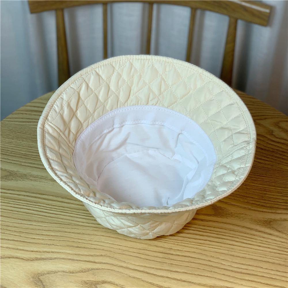 Cotton Gift Ultralight Rhombus Grid Winter Panama Hat Fisherman Hat Korean Style Hat Bucket Cap