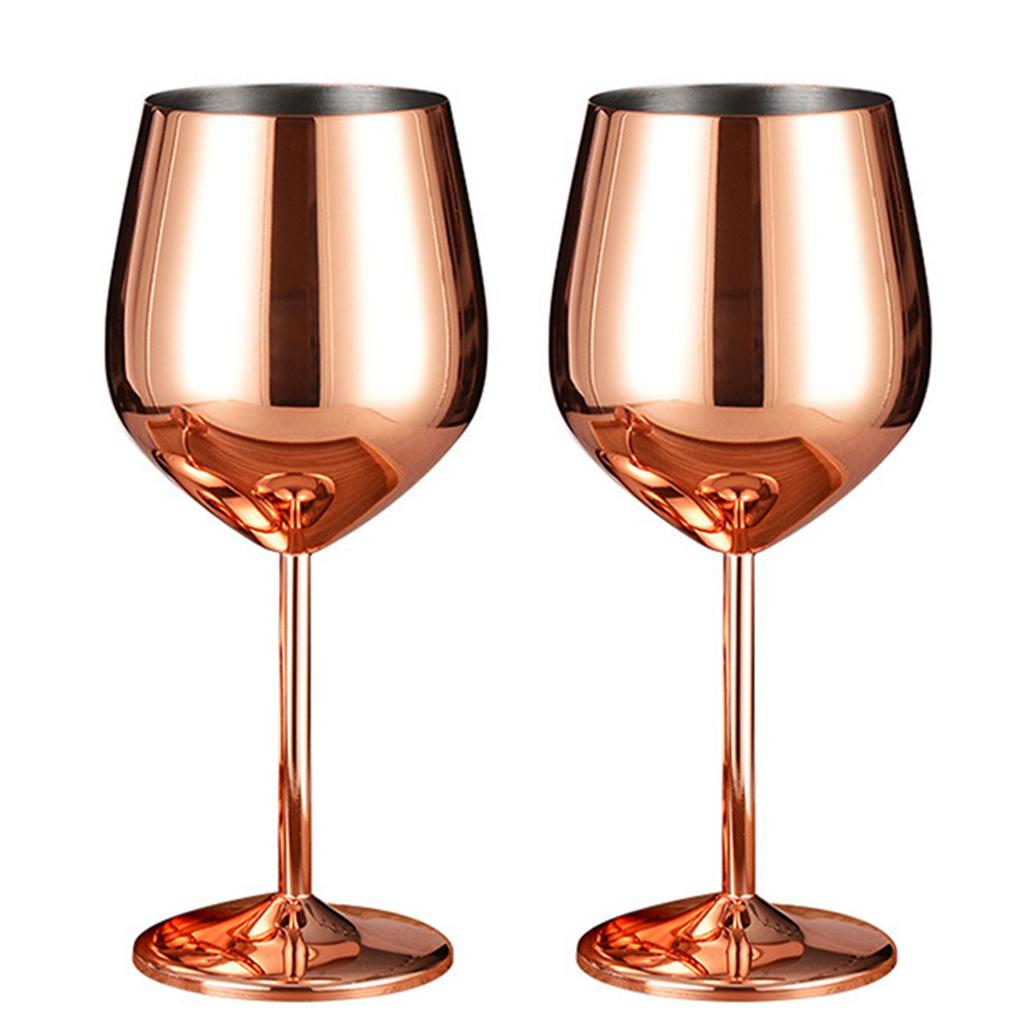 1/2pcs Stainless Steel Cocktail Glasses Red Wine Champagne Glass Drinkware Shatterproof Metal Cups For Home Bar Dinner Party