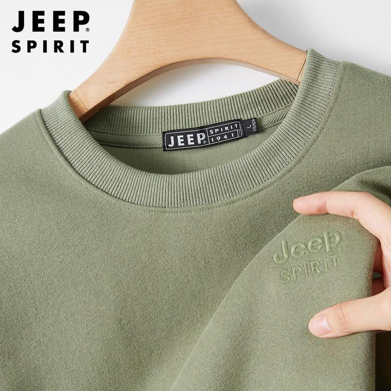 JEEP SPIRIT Men's Round Neck Pullover Sweatshirt