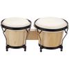 Set Bongo in Legno Massello con Pelle di Pecora e Chiave, 6 pollici e 7 pollici, 7 pollici e 8 pollici