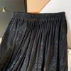 High-End Black Tencel Jacquard Wide-Leg Skirt Pants - Stylish & Versatile for Spring/Summer