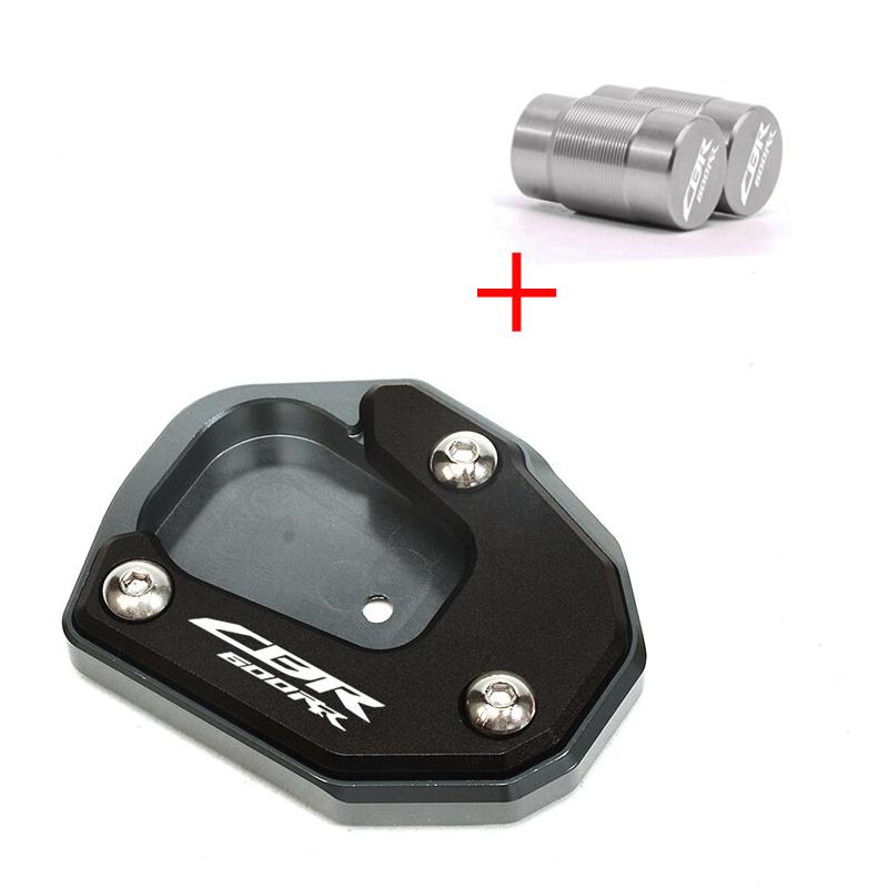 For HONDA CBR600RR CBR 600RR 2007-2022 2021 2020 Motorcycle Valve Cap & Kickstand Foot Side Stand Extension Pad Support Plate